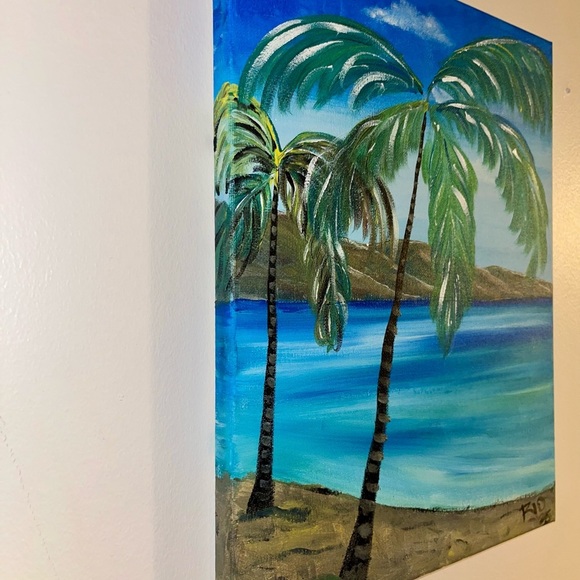 Tropical Palm Tree Canvas Art - Original Artwork - Picture 3 of 3